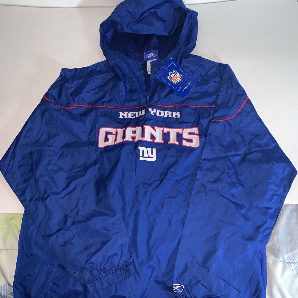 NFL Team Apparel Reebok Jackets Mens Medium Packable Windbreaker Ny Giants